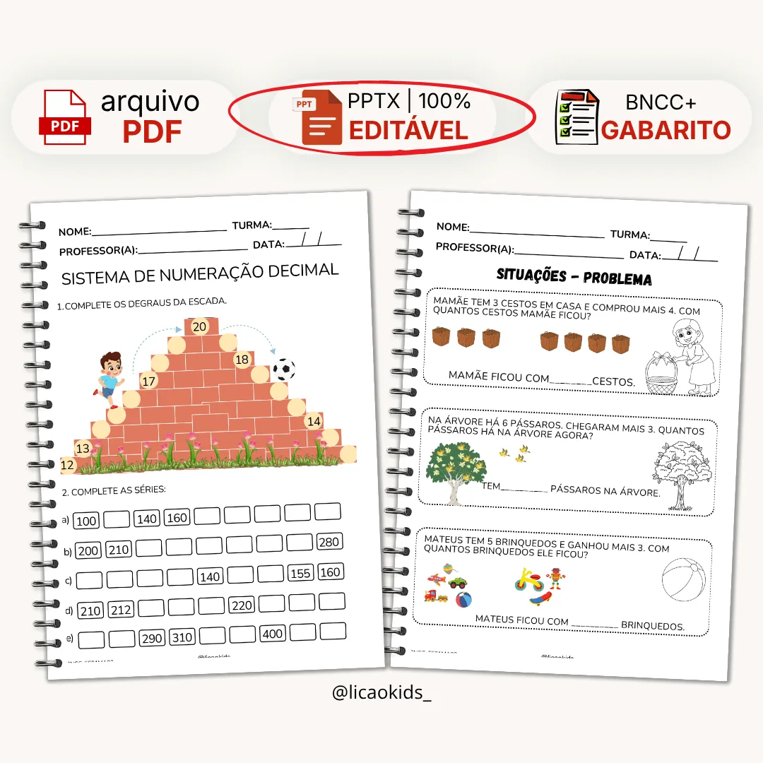 Matemática 4 Operações 1º ao 5º ano Editável - imagem 4